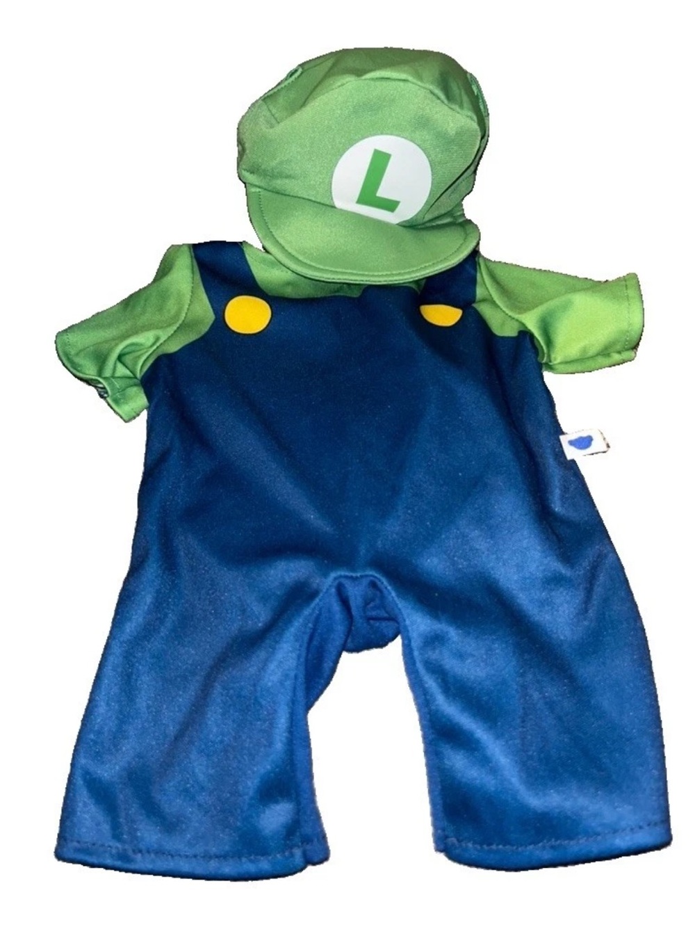 Build a Bear Workshop Super Mario Luigi Costume Outfit & Hat Green Blue